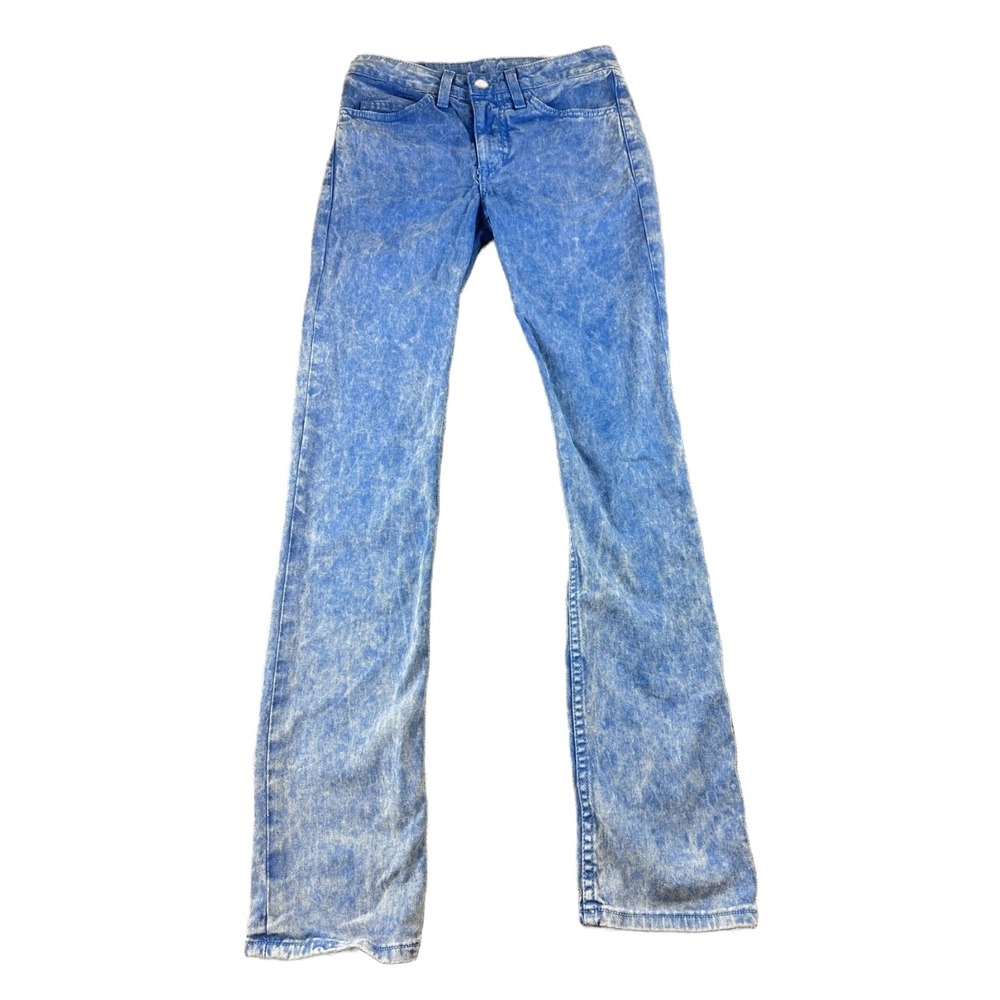 American Apparel Jeans Unisex 25 Blue The Slim Slack Denim Acid Wash USA Grunge